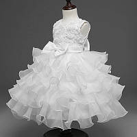 Детское пышное нарядное платье в разных размерах, белое