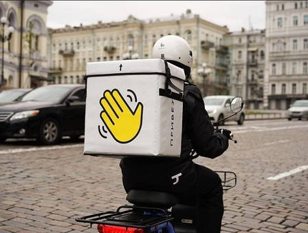 Термосумка рюкзак для кур'єрської доставки на велосипеді, мопеді розміри д45см в50см ш30см, фото 1