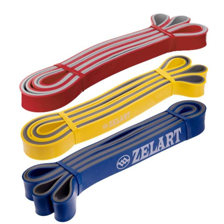 Еспандер-петлі ZELART POWER BANDS набір M 11-28 кг для підтягування, турніка і тренувань (FI-0911-3-4-5)