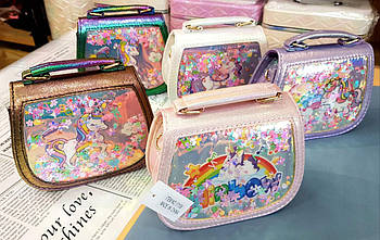 Дитяча сумочка з довгим ремінцем принт Єдиноріг в різних кольорах Luna