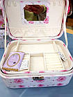 Скринька органайзер для прикрас, косметики 25*18 см на замочці квітковий принт в різних кольорах Luna, фото 4