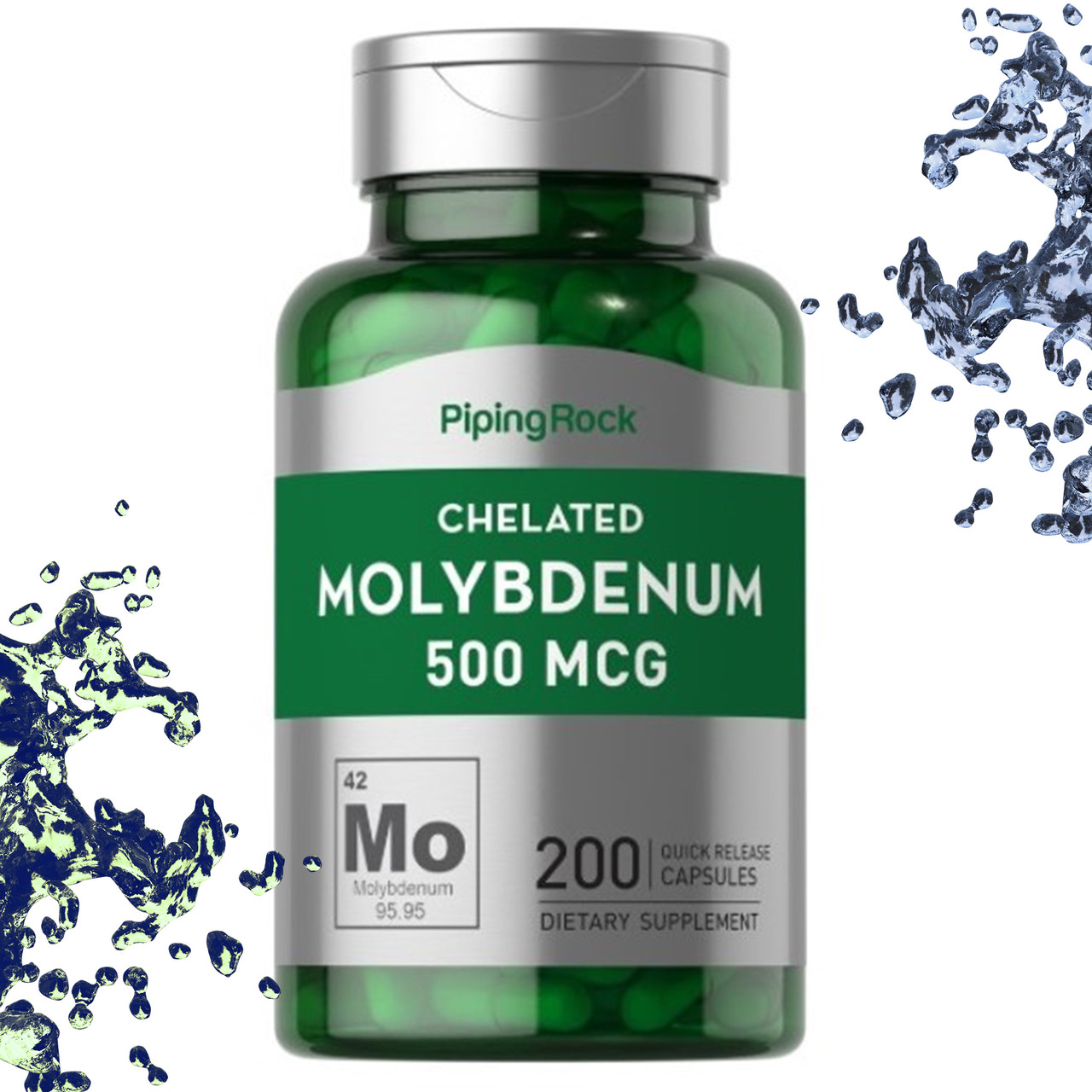 Молібден Piping Rock Chelated Molybdenum 500 мкг 200 капсул, фото 1