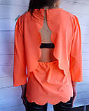Блуза помаранчева яскрава з відкритою спинкою, фото 3