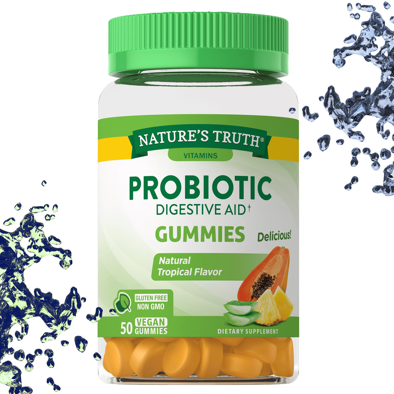 Пробіотик Nature's Truth Probiotic Digestive Aid Gummies (Смак тропічних фруктів) 50 вег. жувальних цукерок