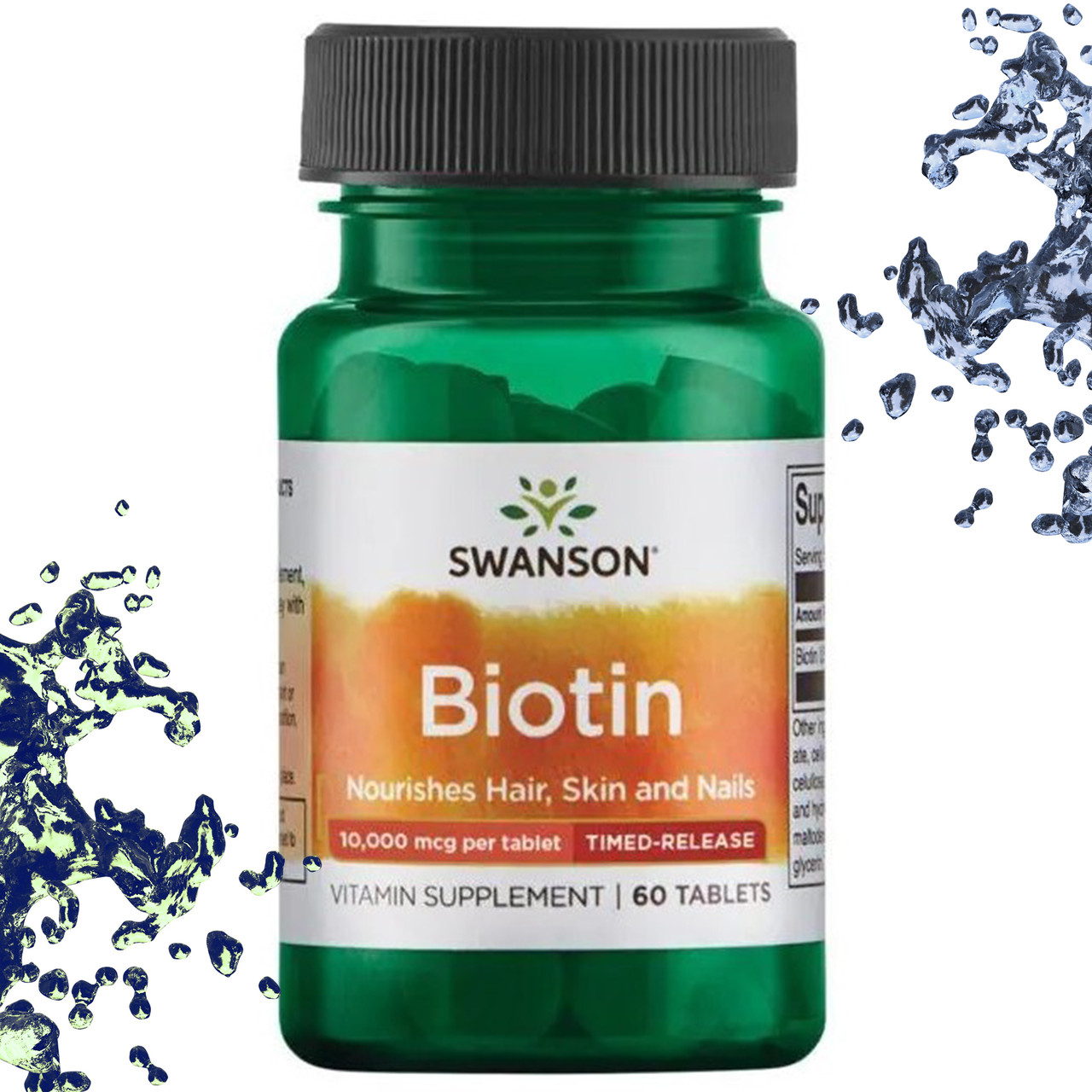 Біотин  Swanson Biotin 10.000 мкг 60 таблеток, фото 1