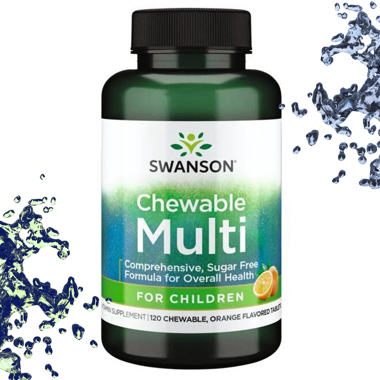 Вітаміни для дітей Swanson Chewable Multi (Апельсиновий смак) 120 жувальних таблеток, без цукру, 4+