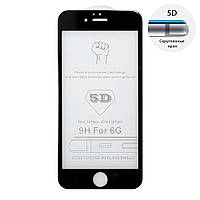 Захисне скло 5D на весь екран для iPhone 6 6s чорний клей по всій поверхні