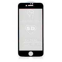 Захисне скло 5D на весь екран для iPhone SE 2020 чорний клей по всій поверхні