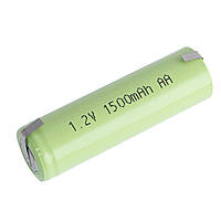 NiMH Battery Cell 1.2V 1500mAh AA flat top + Nickel GEB