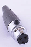 Штекер "мама" mini xlr 3P, на кабель, серебренное (GT3-1401-3P-SC) Global Tone