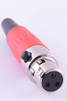 Штекер "мама" mini xlr 3P, на кабель, красное (GT3-1401-3P-RD) Global Tone