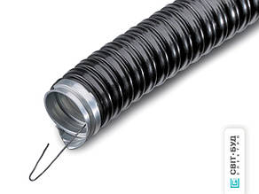 Металорукав у ПВХ оболонці з протяжкою MUTLUSAN, d 11 чорний (1 м)