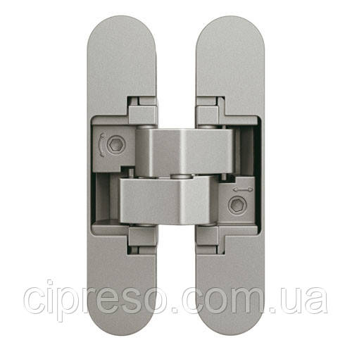 Петля прихована Anselmi AN 140 3D колір F1 нікельована матова 180° вага дверей 40-60 кг, фото 1