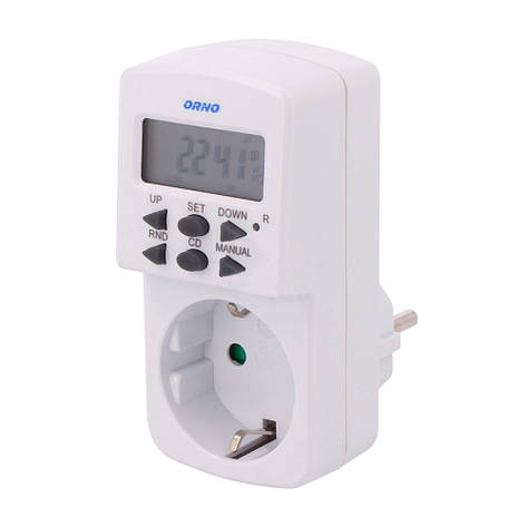 Реле часу тижневе електронне в розетку 8A, 1800W, фото 1