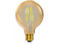 Лампа ФІЛАМЕНт G95 8W 220V E27 2500K (078-HG) GOLD Luxel led декоративна, тепле світло, світлодіодна Люксел