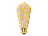 Лампа ФІЛАМЕНт ST64 6W 220V E27 1800K (079-HG) GOLD Luxel led декоративна, тепле світло, світлодіодна Люксел
