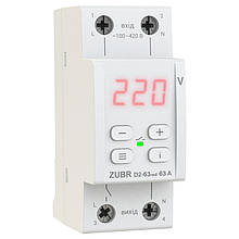 Реле напруги D2-63 red на din-рейку ZUBR