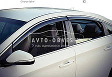 Дефлектори на вікна вітровики Hyundai Sonata 2017-... - тип: з хром молдингом