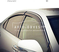 Дефлекторы на окна ветровики Skoda Superb II 2008-2014 Sedan - тип: с хром молдингом
