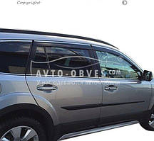 Дефлектори на вікна вітровики Subaru Outback 2009-2014 - тип: з хром молдингом