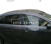 Дефлекторы на окна ветровики Toyota Camry V40 2006-2011 - тип: с хром молдингом