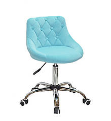 Крісло з оксамиту зі спинкою, декор гудзиками, на коліщатках з регулюванням висоти FORO+Button CH-Office