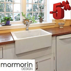 Напіввбудована гранітна мийка в стилі Прованс 595х630х217 Marmorin EWIT