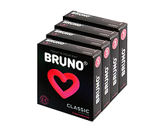 Презервативи чоловічі класичні із силіконовим мастилом Bruno Classic 4 You 12 шт (4 пачки по 3 шт.)