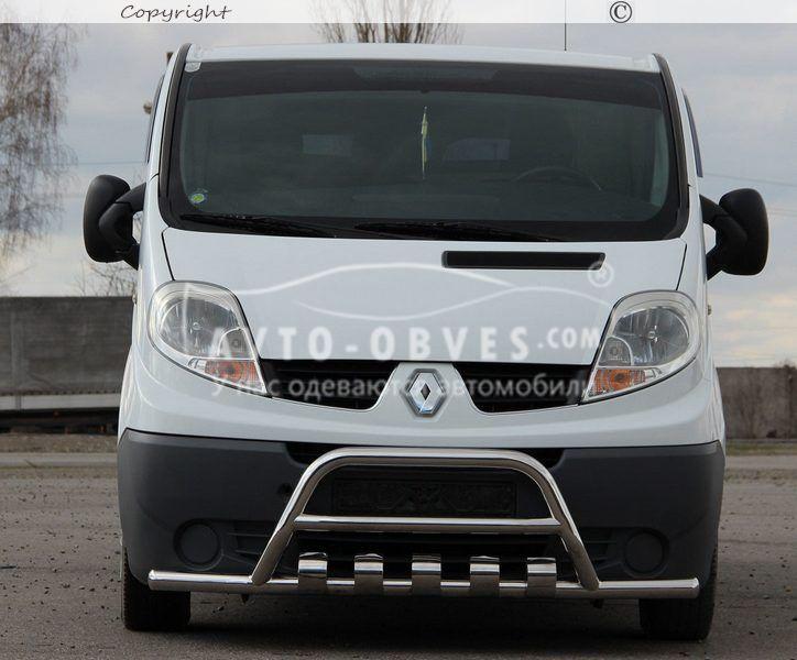 Защита бампера Renault Trafic - тип: с боковыми усами Ø 60 мм - фото 2 - id-p265162102