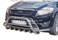 Захист бампера Ford Kuga 2009-2012 без логотипа - тип: з боковими трубками