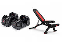 Гантели наборные Bowflex SelectTech 1090i + скамья Bowflex 5.1S