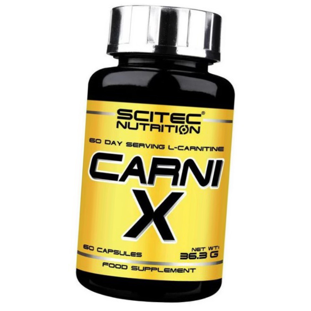 Кращий жироспалювач для жінок та чоловіків Scitec Carni X 60 капсул Л-карнітин