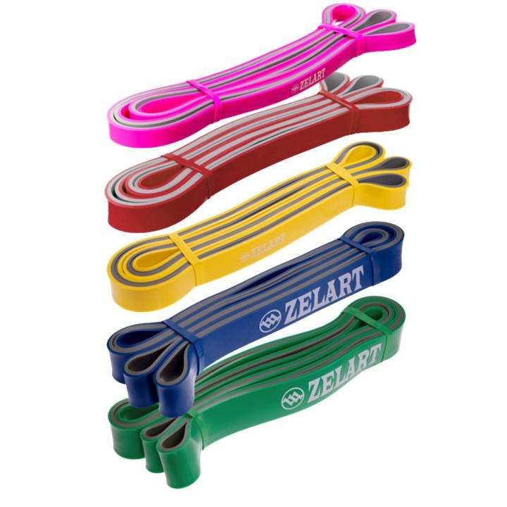Еспандер-петлі ZELART POWER BANDS набір 11-30 кг для підтягування, турніка і тренувань