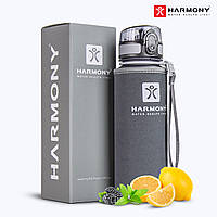 Бутылка для воды Harmony Total Graphite 0,5 л. с контейнером для фруктов и защитным неопреновым чехлом.