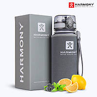 Бутылка для воды Harmony Total Graphite 0,65 л. с контейнером для фруктов и защитным неопреновым чехлом.