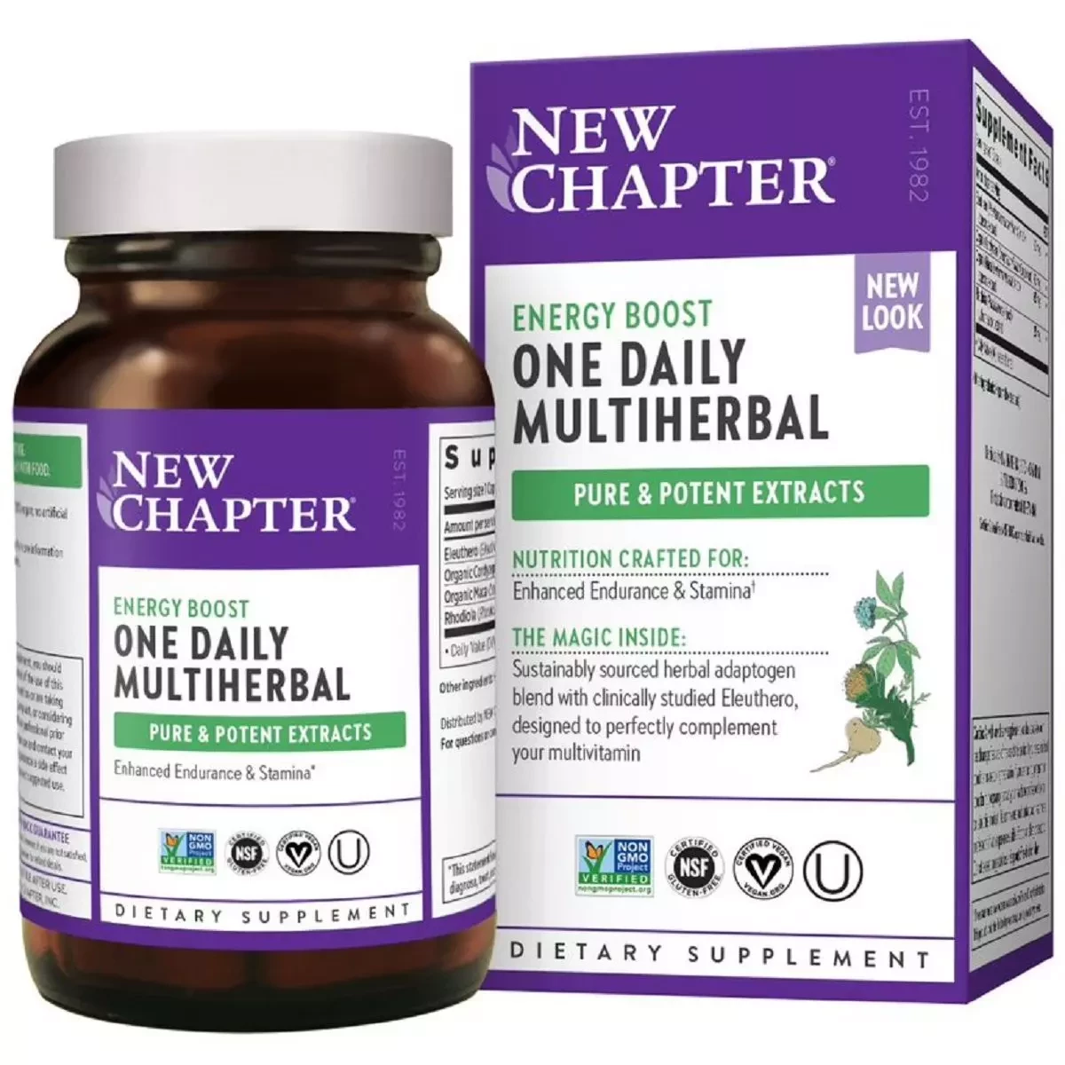 Трави Для Підвищення Енергії, MultiHerbal Energy, New Chapter, 30 Капсул