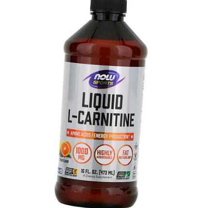 Л-карнітин NOW L-Carnitine Liquid 1000 mg 473 мл Засіб для зниження ваги та схуднення для жінок та чоловіків, фото 2