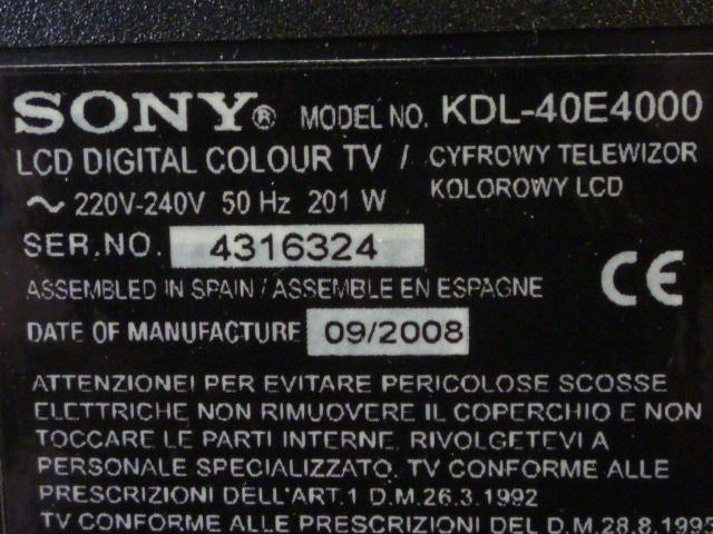 Інвертор SSB400W20S01 Rev0.5, блок живлення 1-876-467-12 від LCD телевізора Sony KDL-40E4000