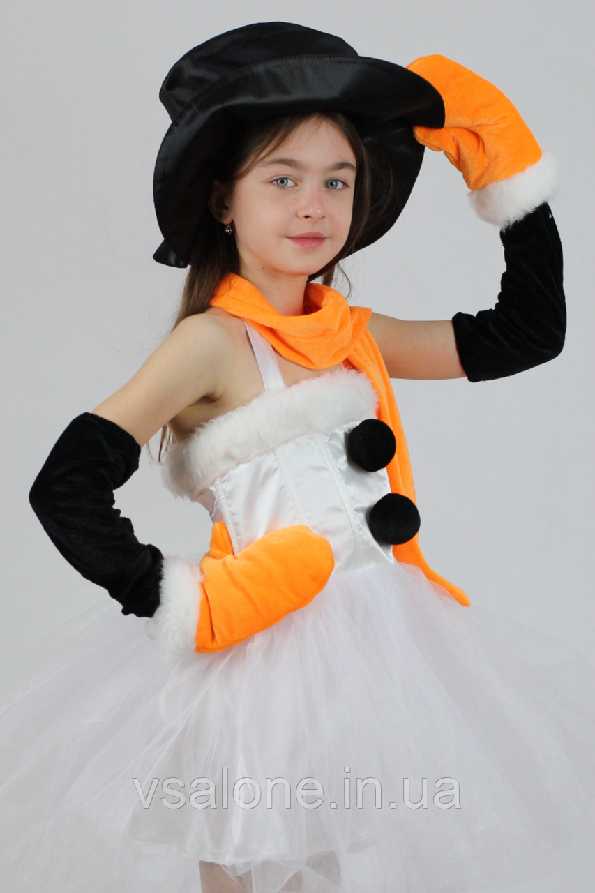 Дитячий карнавальний костюм для дівчинки Сніговик, фото 1