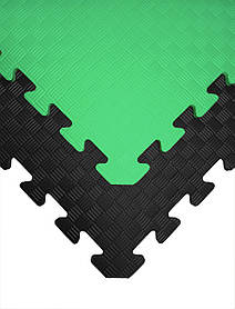 М'яка підлога килимок-пазл "Веселка" Eva-Line 200*150 см Плетінка (12 пазлів) Зелений-чорний