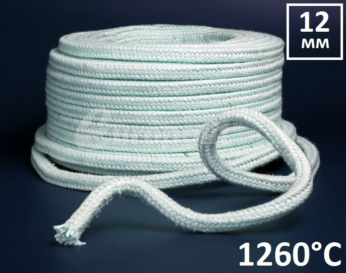 Шнур 12мм керамічний вогнетривкий (Т=1260°С) квадратний