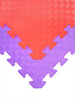 Коврик-пазл "Радуга" Eva-Line 200*150 см Плетенка (12 пазлов) Фиолетовый-красный
