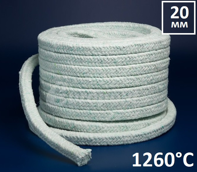 Термошнур 20м керамічний (Т=1260 °С) квадратний SZCZELINEX (Польща), бухта 10кг