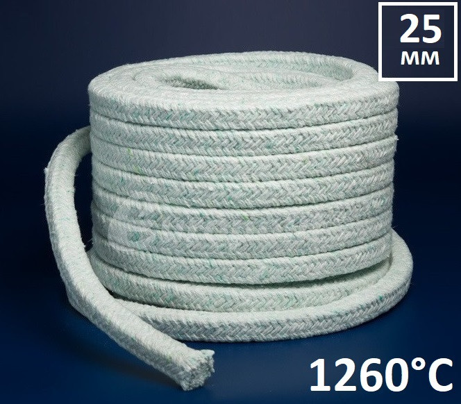 Термошнур 25м керамічний (Т=1260 °С) квадратний SZCZELINEX (Польща), бухта 10кг
