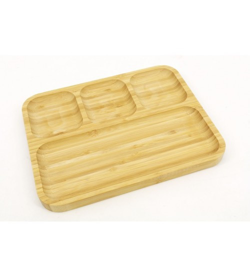 Минажница бамбукова 25 х 20 см | Минажниця | Посуд для сирів| Посуд з дерева, фото 1