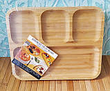 Минажница бамбукова 25 х 20 см | Минажниця | Посуд для сирів| Посуд з дерева, фото 2