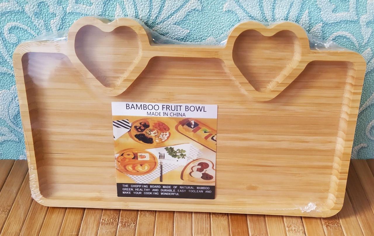 Минажница бамбукова 28 х 17 см | Минажниця | Посуд для сирів| Посуд з дерева, фото 1