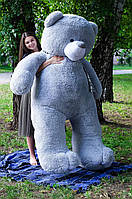 Великий плюшевий ведмедик м'яка іграшка Ветли 250 см Сірий Ведмідь ведмідь