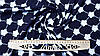 Тканина креп-костюмка темно-синього кольору з білим принтом "Квіти в клітинку", фото 5