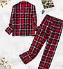 Жіноча байкова піжама, костюм для дому в клітинку, розмір L ( заміри в описі), фото 3